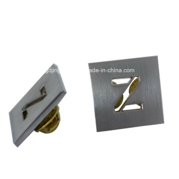 Custom Zinc Alloy Cutout Z Letter Metal Badge